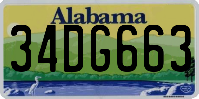 AL license plate 34DG663