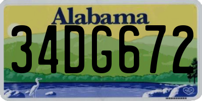 AL license plate 34DG672