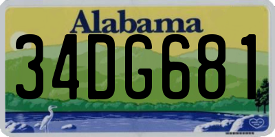 AL license plate 34DG681