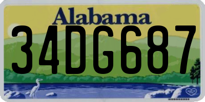 AL license plate 34DG687