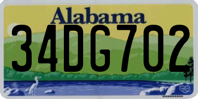 AL license plate 34DG702