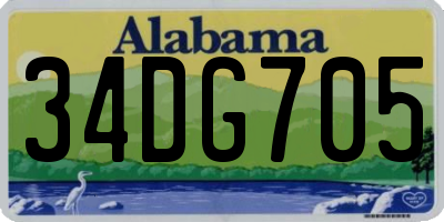 AL license plate 34DG705