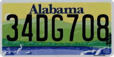 AL license plate 34DG708