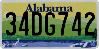 AL license plate 34DG742