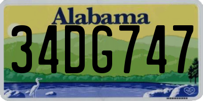 AL license plate 34DG747