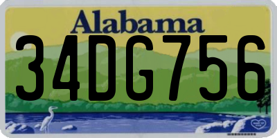 AL license plate 34DG756