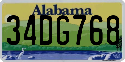 AL license plate 34DG768