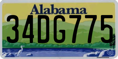 AL license plate 34DG775