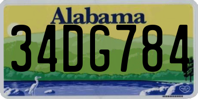 AL license plate 34DG784