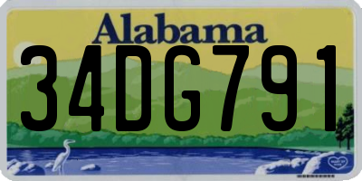 AL license plate 34DG791