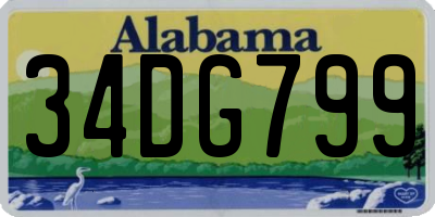 AL license plate 34DG799