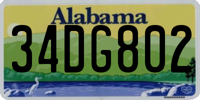 AL license plate 34DG802