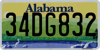 AL license plate 34DG832
