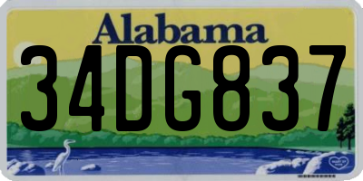 AL license plate 34DG837