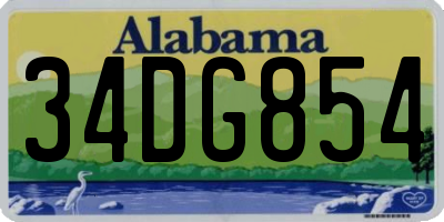 AL license plate 34DG854