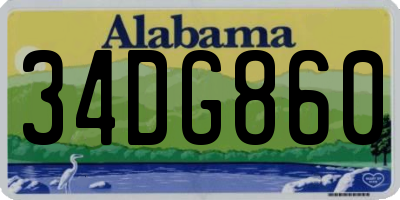 AL license plate 34DG860