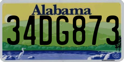 AL license plate 34DG873