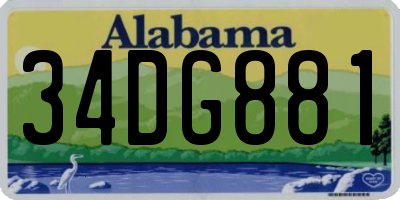 AL license plate 34DG881