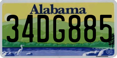 AL license plate 34DG885