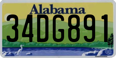 AL license plate 34DG891