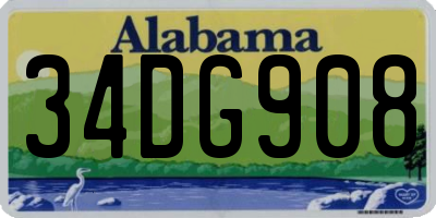 AL license plate 34DG908