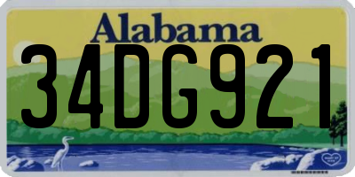 AL license plate 34DG921