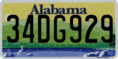 AL license plate 34DG929