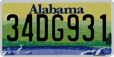 AL license plate 34DG931