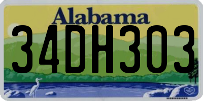 AL license plate 34DH303