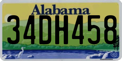 AL license plate 34DH458