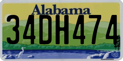 AL license plate 34DH474