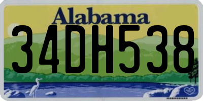 AL license plate 34DH538