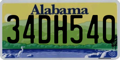 AL license plate 34DH540