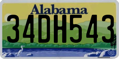 AL license plate 34DH543