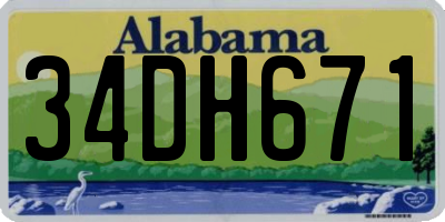 AL license plate 34DH671