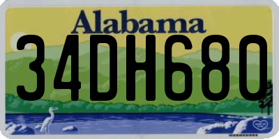 AL license plate 34DH680