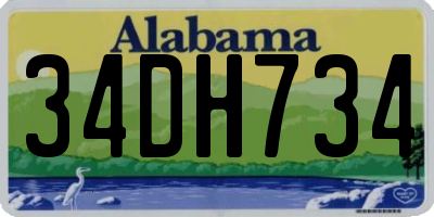 AL license plate 34DH734