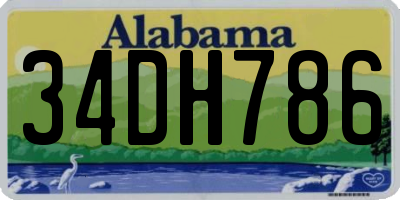 AL license plate 34DH786