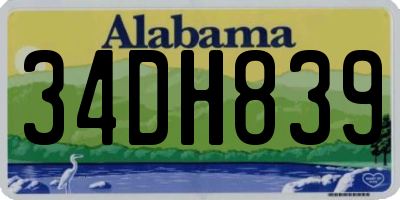 AL license plate 34DH839
