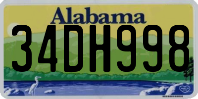 AL license plate 34DH998