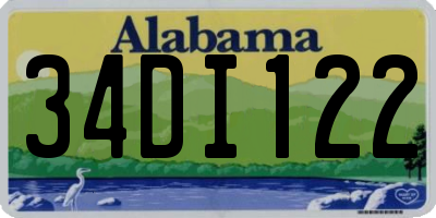 AL license plate 34DI122