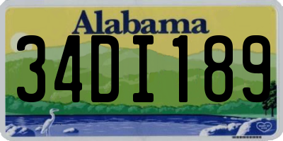 AL license plate 34DI189