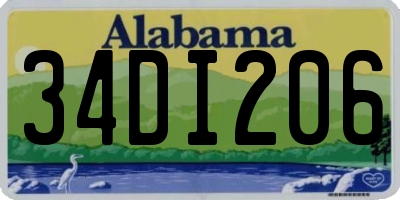AL license plate 34DI206