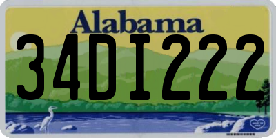 AL license plate 34DI222