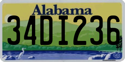 AL license plate 34DI236