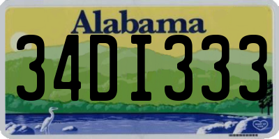 AL license plate 34DI333
