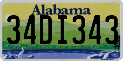 AL license plate 34DI343