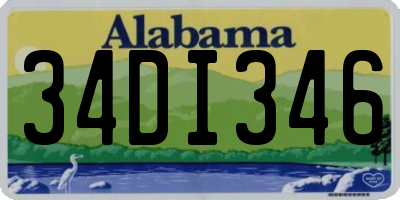 AL license plate 34DI346