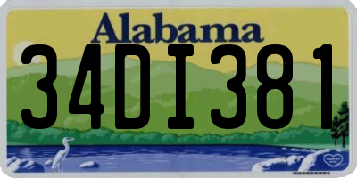AL license plate 34DI381