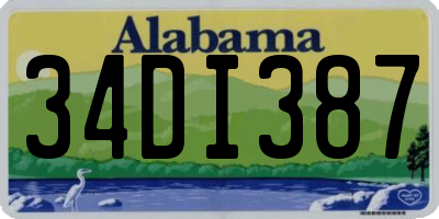 AL license plate 34DI387
